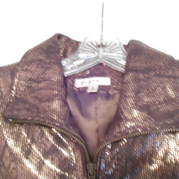 Yvonne Marie Shiny Bronze Suede Jacket - Picture 6 of 7